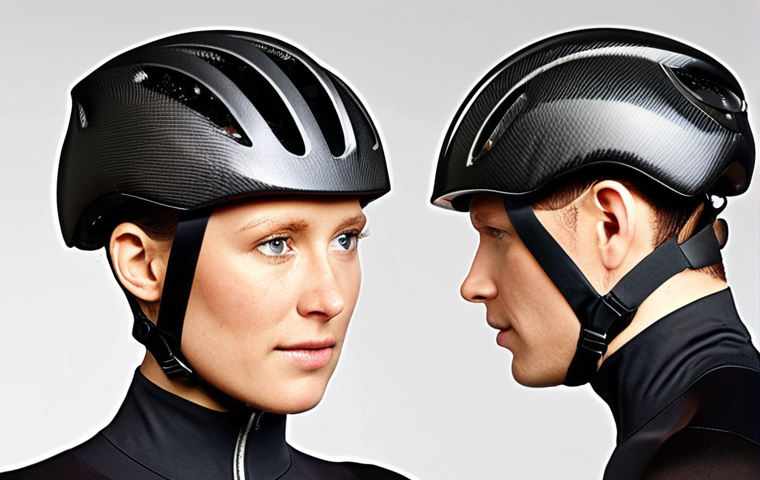 **

A sleek, modern bicycle helmet design, showcasing a combination of carbon fiber and EPS foam. Highlight the helmet's aerodynamic shape and integrated safety features. The background should imply a professional testing lab environment with data visualizations of impact simulations. Focus on the advanced materials and engineering that contribute to both safety and comfort, emphasizing Swedish design sensibilities.

**
