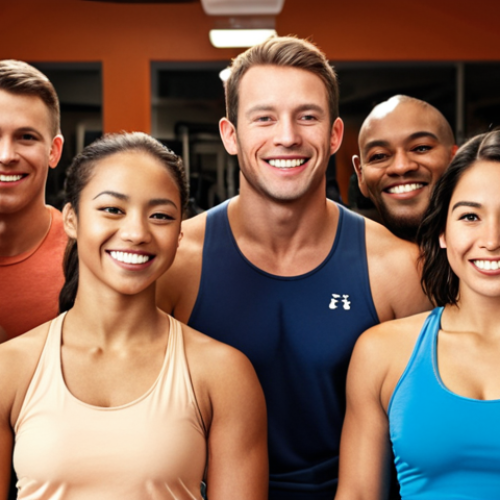**

> Gym with focus on building self-confidence and community instead of intense training. Diverse group of people smiling and supporting each other. Soft lighting, warm colors.

**